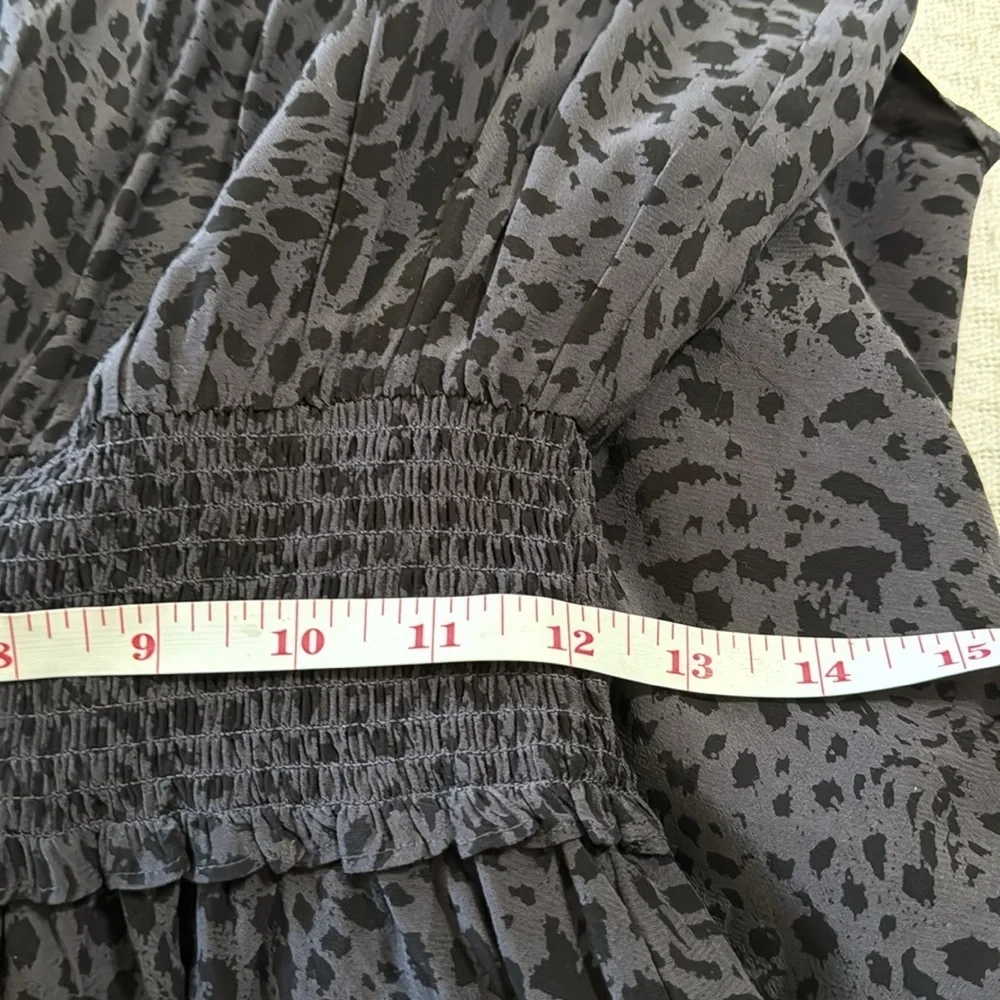 Rails Jasmine‎ Boho Long Sleeve Smock Waist Mini Dress  in Spotted Slate - Picture 11 of 14